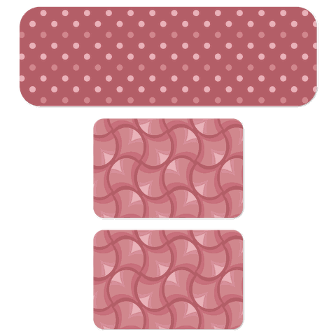 Kit de 3 Tapetes para Cozinha Poa Rosa Capa de Almofada