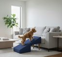 Ver imagem 1 de Rampa Pet Antiderrapante, Tecido Suede Azul