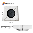 Ver imagem 4 de Ralo 15x15 Inox Escamoteavel Veneziana com Base Plástico Branco e Caixa Sifonada 150mm