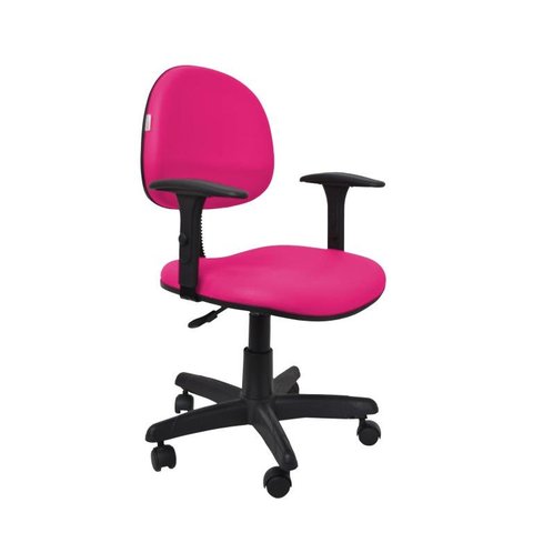 Cadeira Executiva Giratoria Zeus com Braco - Couro Sintetico Corano - Pink