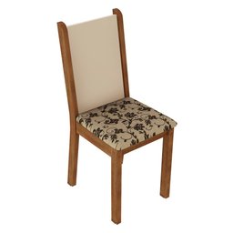 Conjunto Sala de Jantar Mesa Tampo de Vidro 4 Cadeiras Rustic/crema/bege Marrom Suzy Madesa - 7