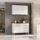 Ver imagem 1 de Cozinha Modulada Compacta em Aço 2 Peças 5 Portas 2 Gavetas Dobradiças Slow Motion Renova Itatiaia Branco