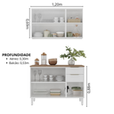 Ver imagem 3 de Cozinha Modulada Compacta em Aço 2 Peças 5 Portas 2 Gavetas Dobradiças Slow Motion Renova Itatiaia Branco