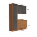 Ver imagem 3 de Cozinha Compacta Modulada 3 Peças com Paneleiro Vibra Marrom/Canela/Grafite Super Brilho
