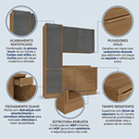 Ver imagem 5 de Cozinha Compacta Modulada 3 Peças com Paneleiro Vibra Marrom/Canela/Grafite Super Brilho