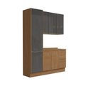 Ver imagem 7 de Cozinha Compacta Modulada 3 Peças com Paneleiro Vibra Marrom/Canela/Grafite Super Brilho
