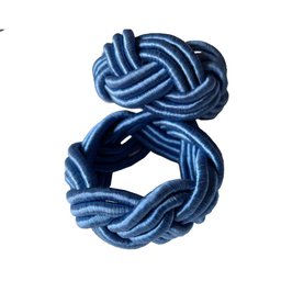 Kit Argola para Guardanapo em Tecido Le Trança Azul 4 Unidades - 3