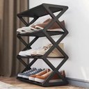 Ver imagem 3 de Organizador Sapateira Portatil 8 Niveis Preto Luxo Casa Quarto Lavanderia Brinquedos