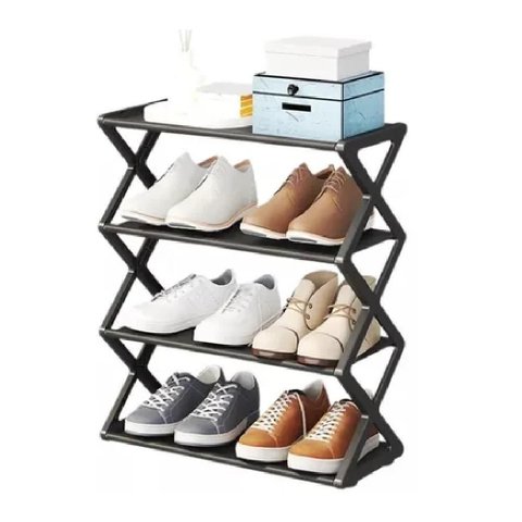 Organizador Sapateira Portatil 8 Niveis Preto Luxo Casa Quarto Lavanderia Brinquedos