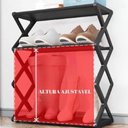 Ver imagem 5 de Organizador Sapateira Portatil 8 Niveis Preto Luxo Casa Quarto Lavanderia Brinquedos