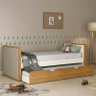 Cama Babá Tutto New com Auxiliar e Capitonê Off White/freijó - Matic Móveis - 2