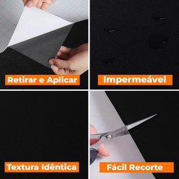 Papel de Parede Adesivo Lavavel Texturizado Casca Preto 500x60cm - 2