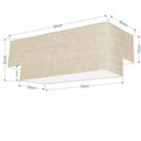 Ver imagem 2 de Plafon Duplo Retangular Vivare Md-3071 Cúpula em Tecido Bivolt Rustico-bege 127/220v