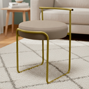 Ver imagem 1 de Banqueta Decorativa Sala Área Gourmet Puff Base Ferro Corino:capuccino