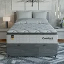 Ver mais imagens de Cama Box Baú Casal Colchão Comfort Class Pillow Top 138x188 Branco/suede Cinza