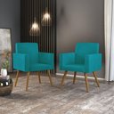 Ver imagem 4 de Kit 2 Cadeiras Poltronas Azul Marinho e Azul Turquesa