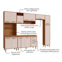 Ver imagem 4 de Cozinha Compacta 5 Peças 298x218 cm Balcao para Pia Malta Freijo Off Acetinado Poliman