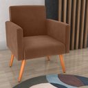 Ver imagem 1 de Poltrona Mila para Sala Veludo Conforto Assento D20 Ferrugem Matrix 110kg
