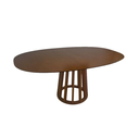 Ver imagem 2 de Mesa de Jantar Redonda 180x110cm Base Cone Palito em Madeira Cor Nogueira