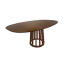 Ver imagem 3 de Mesa de Jantar Redonda 180x110cm Base Cone Palito em Madeira Cor Nogueira