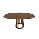 Ver imagem 1 de Mesa de Jantar Redonda 180x110cm Base Cone Palito em Madeira Cor Nogueira