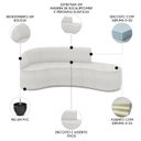 Ver imagem 3 de Sofá 4 Lugares para Sala 220cm Orgânico Wendi Boucle Cinza I01 - Mpozenato