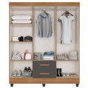 Ver imagem 3 de Guarda Roupa Casal Lite Ambiente 6 Portas Nature Cinza – Móveis Leão