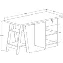 Ver imagem 3 de Mesa Escrivaninha para Escritório 1 Gaveta com Chave Boreal Off White/canela