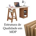 Ver imagem 5 de Mesa Escrivaninha para Escritório 1 Gaveta com Chave Boreal Off White/canela
