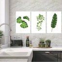 Ver imagem 1 de Kit 3 Quadros Decorativos Minimalistas Plantas 24x18cm:moldura Branca