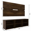 Ver imagem 2 de Rack Estante Grande c/ Painel Cacau p/ TV até 55 Polegadas