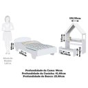 Ver imagem 3 de Quarto Infantil com Cama Mesa Casinha e Banco Olívia 100% MDF Espresso Móveis Branco/Brilho
