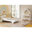 Ver imagem 1 de Quarto Infantil com Cama Mesa Casinha e Banco Olívia 100% MDF Espresso Móveis Branco/Brilho