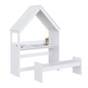 Ver imagem 5 de Quarto Infantil com Cama Mesa Casinha e Banco Olívia 100% MDF Espresso Móveis Branco/Brilho