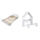 Ver imagem 2 de Quarto Infantil com Cama Mesa Casinha e Banco Olívia 100% MDF Espresso Móveis Branco/Brilho