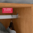 Ver imagem 5 de Guarda Roupa Casal 100% Mdf 3 Portas Elos com Espelho e Pés Amêndoa/off White