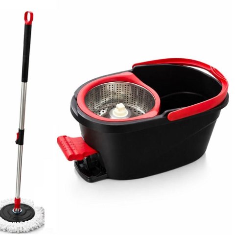 Mop Balde 13 Litro Turbo 360 com Pedal e Esfregão Cesto Inox