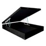 Base para Cama Box Casal Martin Premium com Baú Suede (47x138x188) Preta - 1