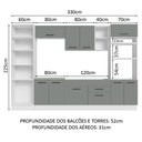 Ver imagem 4 de Armário de Cozinha Completa 330cm Branco/Cinza Agata Madesa 02