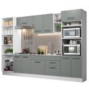 Ver imagem 3 de Armário de Cozinha Completa 330cm Branco/Cinza Agata Madesa 02