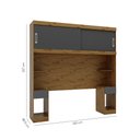 Ver imagem 3 de Nicho Aéreo Casal 2 Portas com Criado e Cabeceira Ipê Nobre Grafite Gênova Batrol