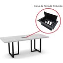 Ver imagem 4 de Mesa de Reunião com Caixa de Tomada 260 X 120 Cm Pé Tubular Pe25 em Mdp Cinza Base Preta