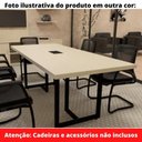 Ver imagem 2 de Mesa de Reunião com Caixa de Tomada 260 X 120 Cm Pé Tubular Pe25 em Mdp Cinza Base Preta