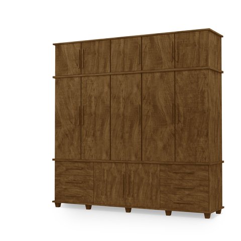 Guarda Roupas Londres 100% Mdf C/ 12 Portas 6 Gavetas Pés Madeira - Luapa - Malbec