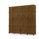 Ver imagem 1 de Guarda Roupas Londres 100% Mdf C/ 12 Portas 6 Gavetas Pés Madeira - Luapa - Malbec