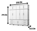 Ver imagem 2 de Guarda Roupas Londres 100% Mdf C/ 12 Portas 6 Gavetas Pés Madeira - Luapa - Malbec