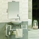 Ver imagem 3 de Gabinete para Banheiro Vidro Glass 60cm Branco com Cuba Branca