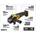 Ver imagem 5 de Esmerilhadeira Bateria 20v 4.1/2 2 Baterias e Bolsa Dcg413p2 Dewalt