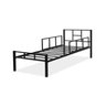 Cama 100% Aço Com 2 Grades de Proteção Resistente:Preto - 1