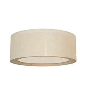 Luminária de Teto Plafon Cúpula Dupla Linho Pérola 40x16